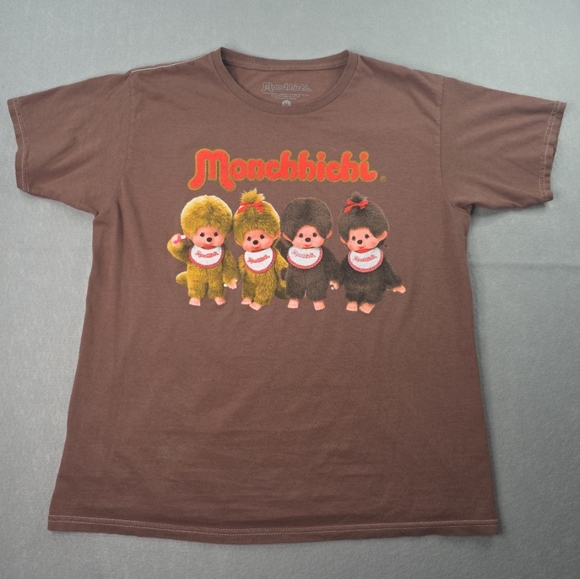 Monchhichi Brown Graphic Kids T-Shirt - Picture 1 of 7